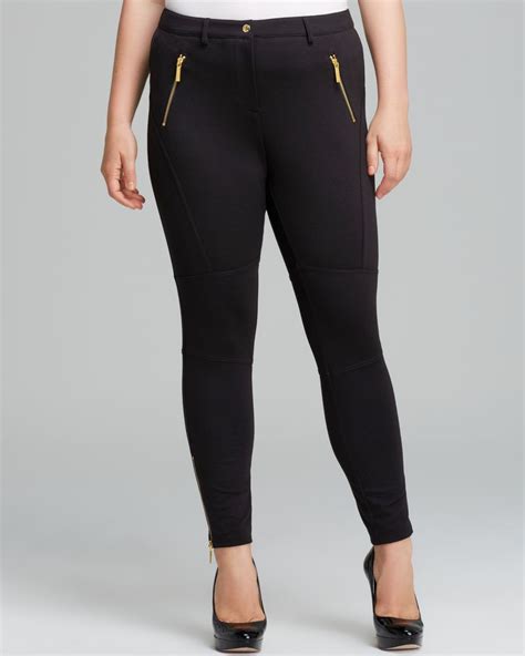 michael kors black pants with gold zipper|michael kors pull on pants.